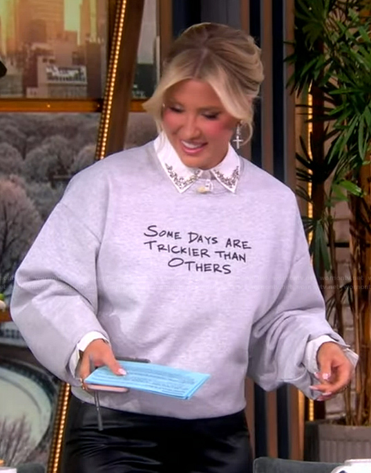 Savannah Chrisley's gray sweatshirt on The View