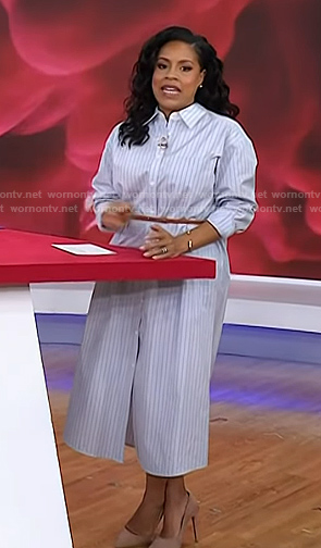Sheinelle's striped belted shirtdress on Today