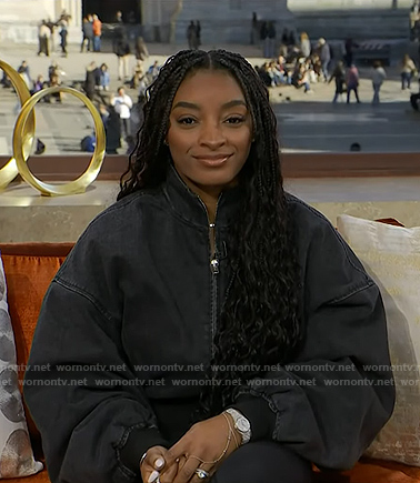 Simone Biles's black bomber jacket on Today