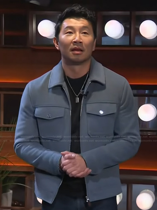 Simu Liu's gray jacket on The Kelly Clarkson Show