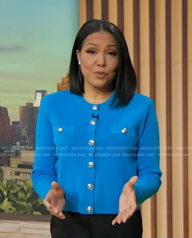 Stephanie's blue cardigan on Good Morning America