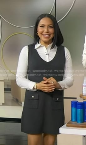 Stephanie's grey knit mini dress on Good Morning America