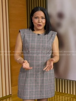 Stephanie's grey plaid mini dress on Good Morning America