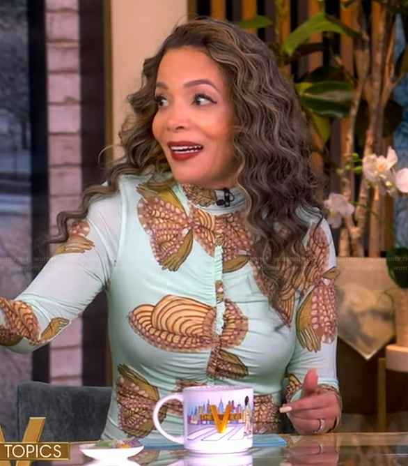 Sunny's butterfly print dress on The View