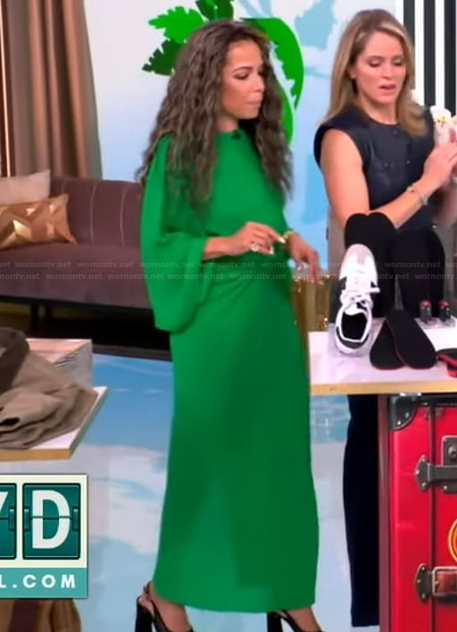 Sunny's green twist front dress on The View