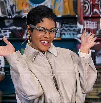 Teyana Taylor's grey zip jacket on Good Morning America