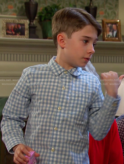 Thomas's blue gingham shirt on Days of our Lives