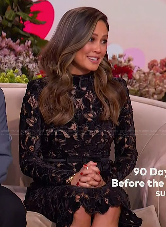 Vanessa Lachey's black lace dress on The Jennifer Hudson Show
