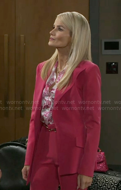 Vanessa's pink suit on Beyond the Gates