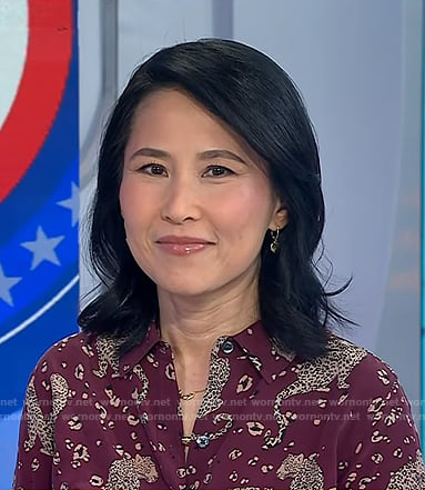 Vicky's burgundy leopard print shirt on Today