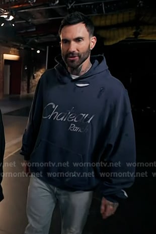 Adam's navy print hoodie on The Voice