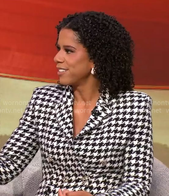 Adriana Diaz's houndstooth blazer on CBS Mornings