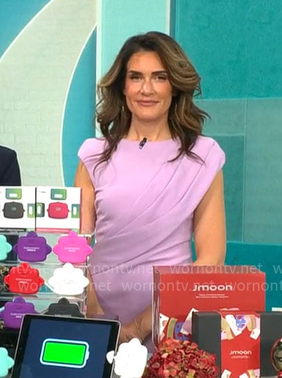 Adriane Kiss' pink draped dress on CBS Mornings