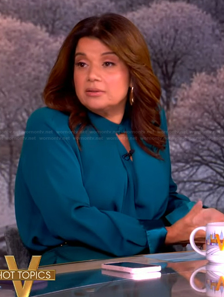 Ana's teal top and pants on The View