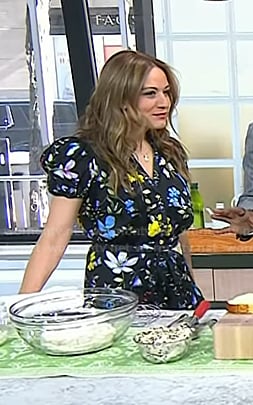 Anna Francese Gass's black floral puff sleeve dress on Today