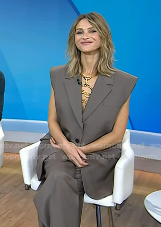 Beau Carrrett's grey sleeveless blazer and pants on Today