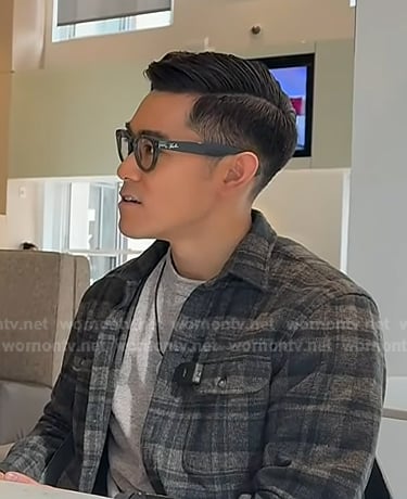 Brian Cheung's grey plaid button down shirt on Today