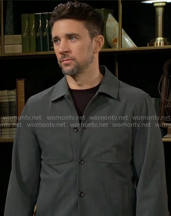 Cane's grey shirt jacket on The Young and the Restless