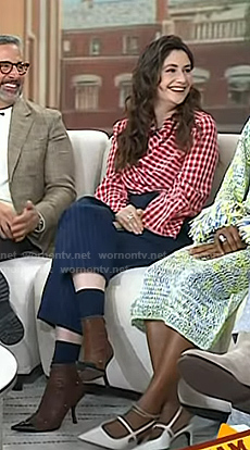 Charly Clive's brown ankle boots on Today