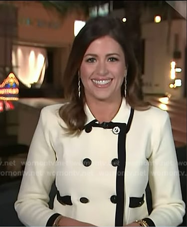 Chloe's white contrast trim jacket on Today