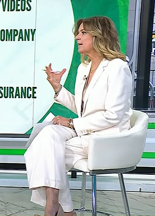 Christine's white blazer and pant suit on Today