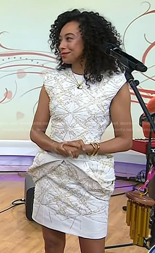 Corinne Bailey Rae's white embroidered mini dress on Today
