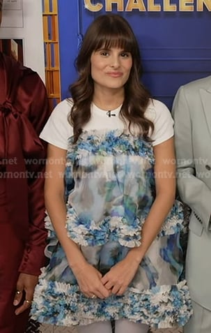 Dani Klarić's blue floral tulle dress on Good Morning America