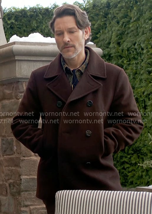 Daniel's brown peacoat on The Young and the Restless