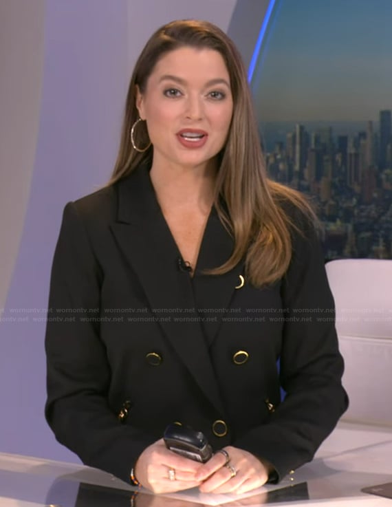 Dani's black double breasted blazer on Good Morning America