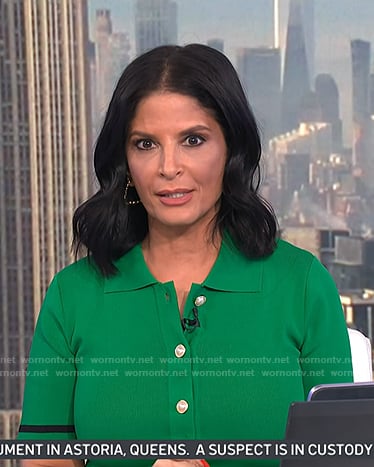 Darlene's green button front knit dress on Today