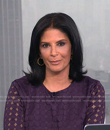 Darlene's purple cutout mesh dress on Today