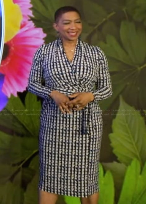 Deja Vu's printed wrap dress on Live with Kelly and Mark