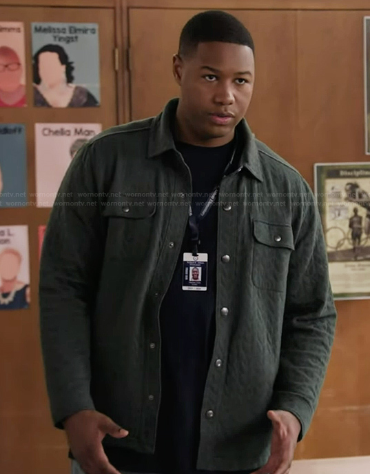 Dominic's green jacket on Abbott Elementary