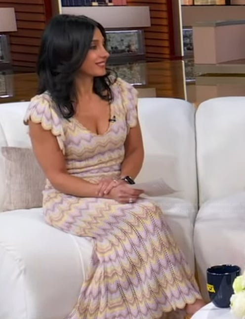 Dr Tara Narula's crochet knit scalloped dress on Good Morning America