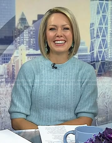 Dylan's blue pointelle short sleeve sweater on Today
