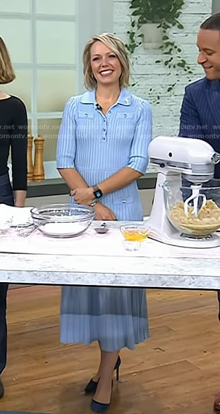 Dylan's blue ribbed knit midi dress on Today