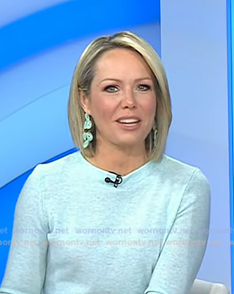 Dylan's blue straw statement earrings on Today