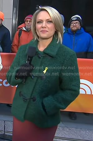 Dylan's green toggle jacket on Today