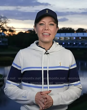 Dylan's white coloblock hoodie on Today