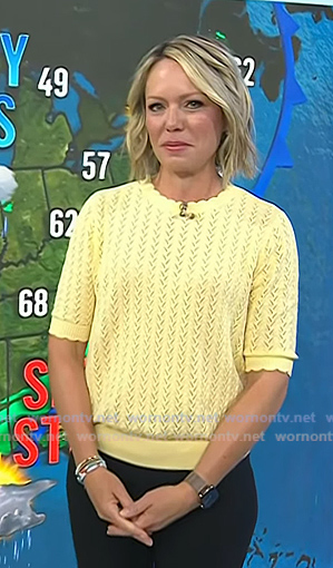 Dylan's yellow pointelle top on Today