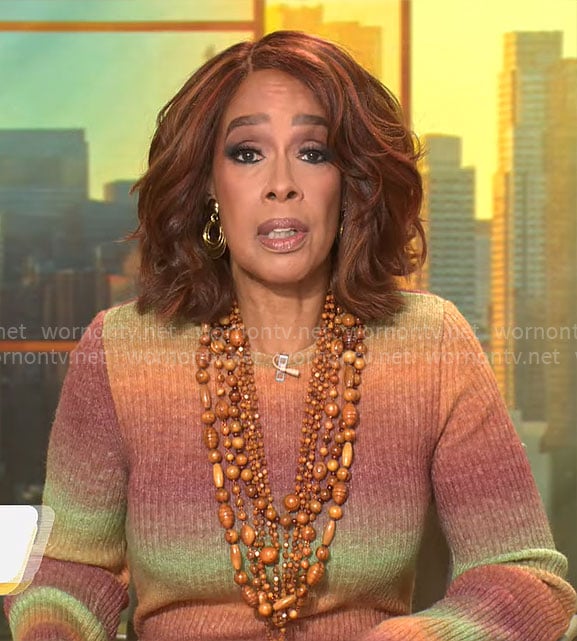 Gayle King's ombre sweater dress on CBS Mornings
