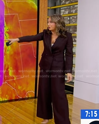 Ginger's brown blazer and wide-leg pants on Good Morning America