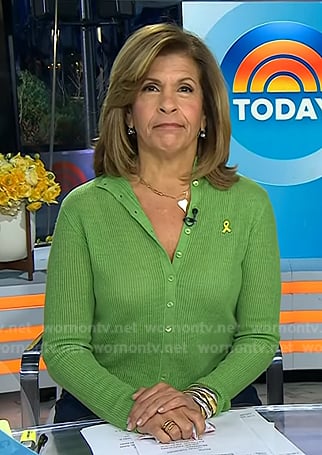 Hoda's green cardigan and jeans on Today