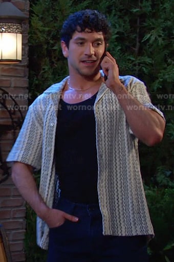 Javi's zig zag stripe shirt on Days of our Lives