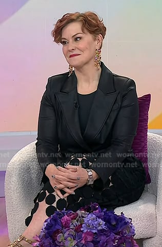 Jen Hartstein's dot embroidered skirt and earrings on Today