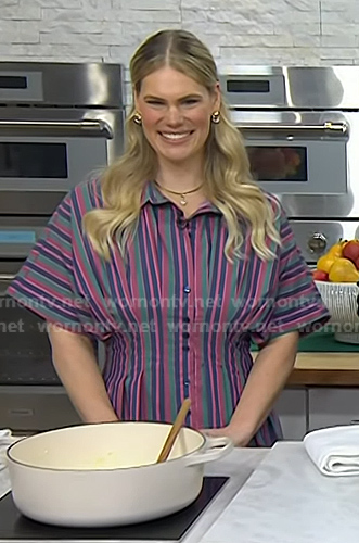 Jenn Lueke's striped shirtdress on Today