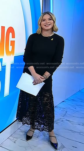 Jenna's black lace skirt dress on Today