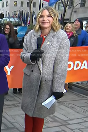 Jenna's grey mohair coat on Today