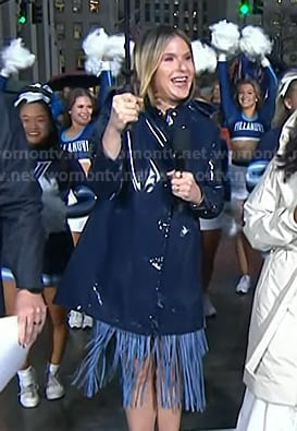 Jenna's navy rain coat on Today