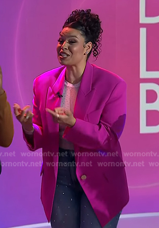 Jordin Sparks's pink oversized blazer on Today